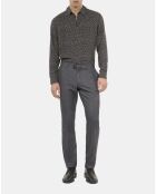 Pantalon de costume pied de poule noir et gris