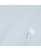 T-shirt broderie Palm tree bleu ciel