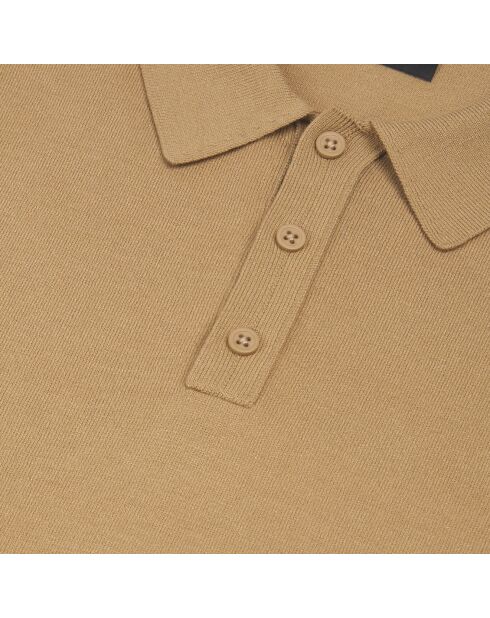 Polo en maille beige