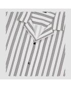 Chemise manches courtes imprimé pied de poule écru/noir