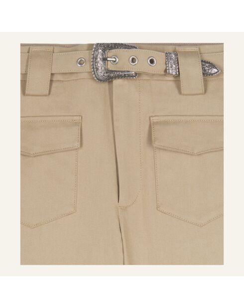 Pantalon flare beige