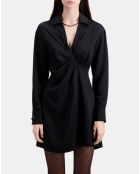 Robe courte avec drapé noire