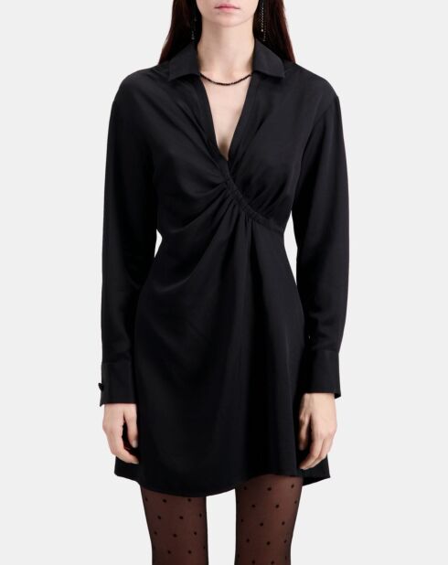 Robe courte avec drapé noire