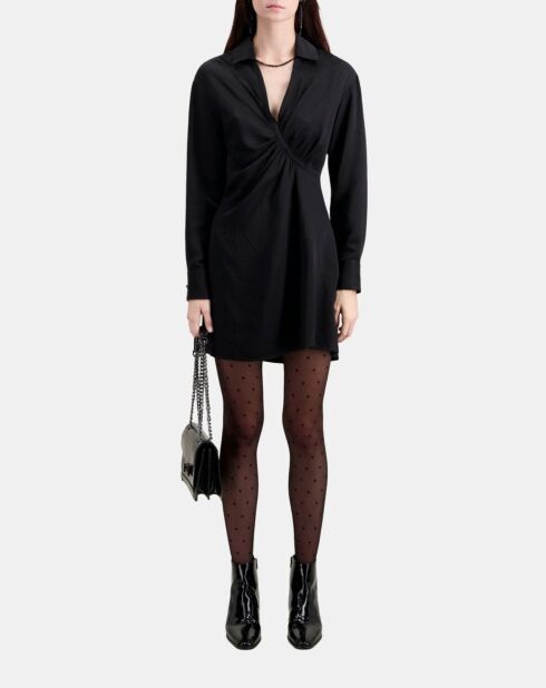 Robe courte avec drapé noire
