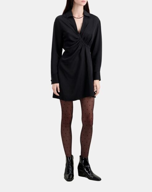 Robe courte avec drapé noire