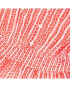 Robe longue imprimée avec volants rouge et blanche