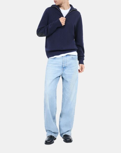 Pull en laine bleu marine