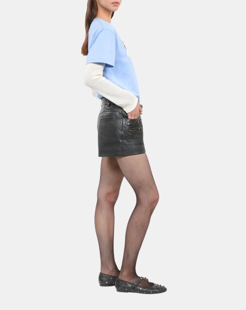 Short en cuir noir