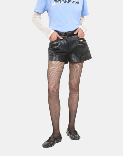 Short en cuir noir