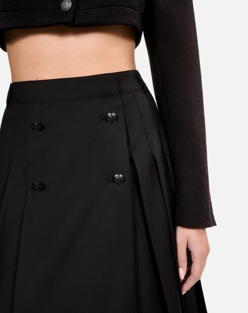 Jupe longue plissée noire