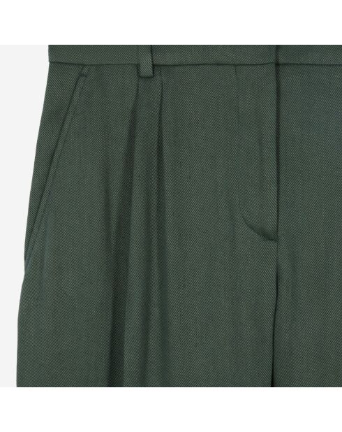 Pantalon tailleur en soie Kaki