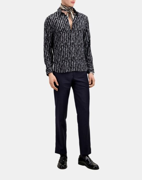 Chemise imprimée noire et blanche