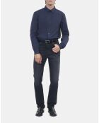 Chemise en popeline bleu marine