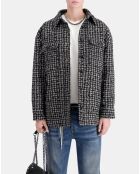 Blouson en Tweed type surchemise noir