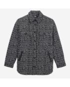 Blouson en Tweed type surchemise noir