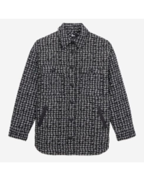 Blouson en Tweed type surchemise noir