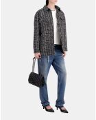Blouson en Tweed type surchemise noir