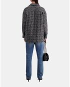 Blouson en Tweed type surchemise noir