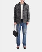 Blouson en Tweed type surchemise noir