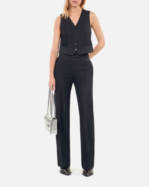 Gilet en laine mélangée noir