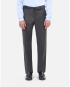 Pantalon de costume en flanelle gris