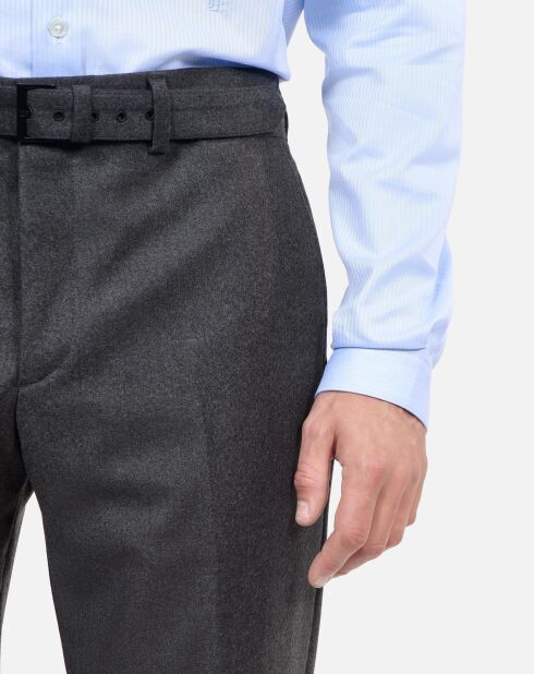 Pantalon de costume en flanelle gris