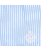 Jupe courte à rayures bleues et blanches