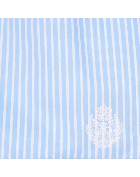 Jupe courte à rayures bleues et blanches