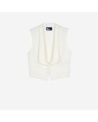 Gilet avec dentelle écru