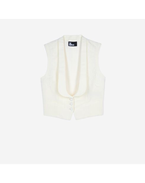 Gilet avec dentelle écru