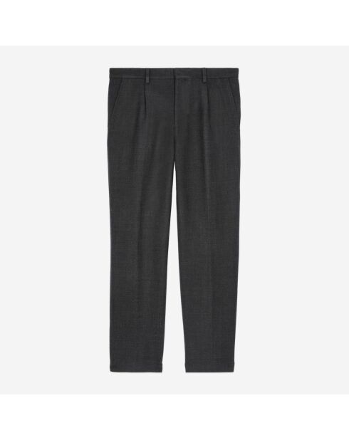 Pantalon de costume en coton et laine gris