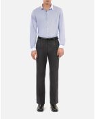 Pantalon de costume en coton et laine gris