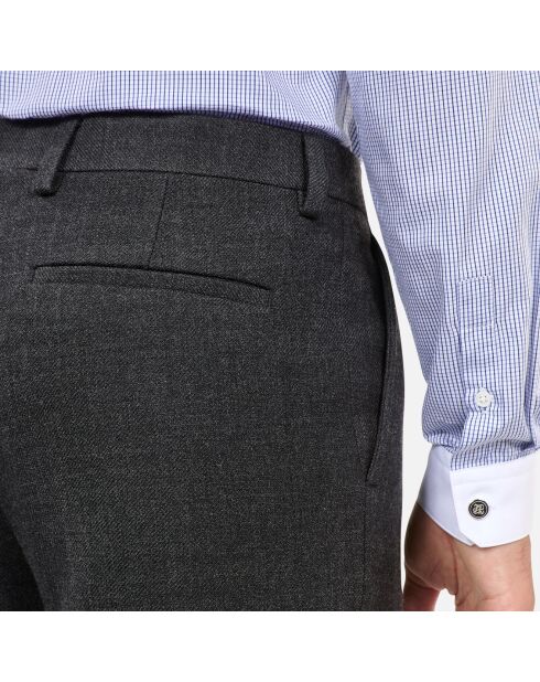 Pantalon de costume en coton et laine gris
