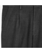 Pantalon de costume en coton et laine gris