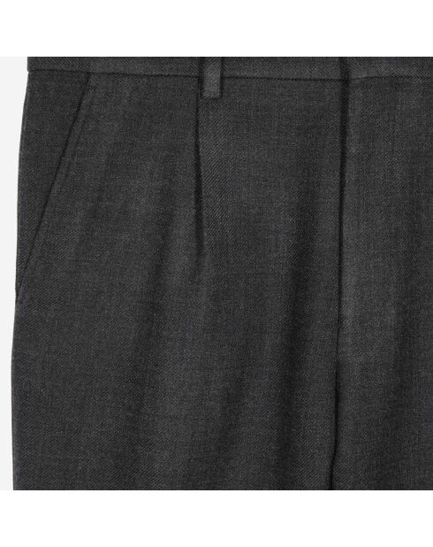 Pantalon de costume en coton et laine gris