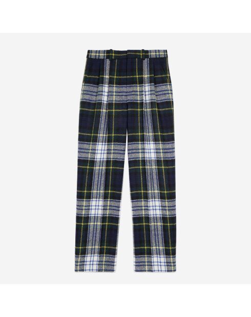 Pantalon large 100% laine The Kooples X Harris Tweed vert et bleu marine