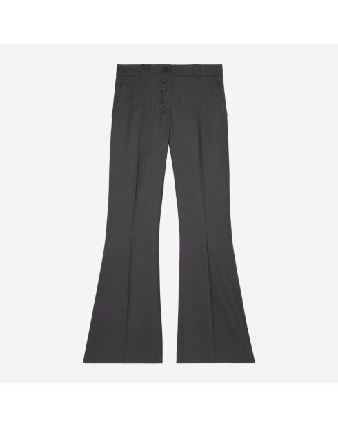 Pantalon 100% laine flare gris