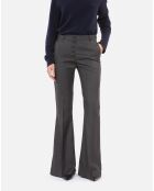 Pantalon 100% laine flare gris