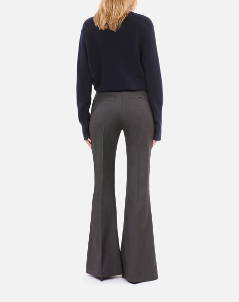 Pantalon 100% laine flare gris