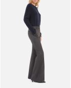 Pantalon 100% laine flare gris