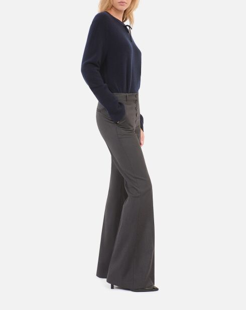Pantalon 100% laine flare gris