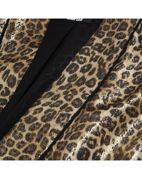 Kimono en Soie mélangée léopard