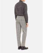 Pantalon de costume 100% laine pied de poule noir et blanc