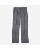 Pantalon tailleur droit à rayures gris clair