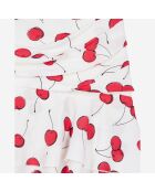 Jupe courte drapée avec imprimé cerise