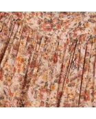 Robe courte imprimé fleuri marron