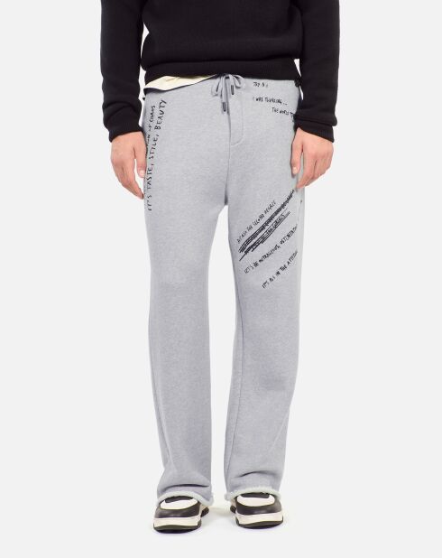 Pantalon de jogging avec sérigraphie gris pierre