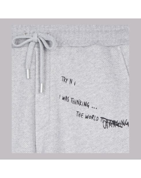 Pantalon de jogging avec sérigraphie gris pierre