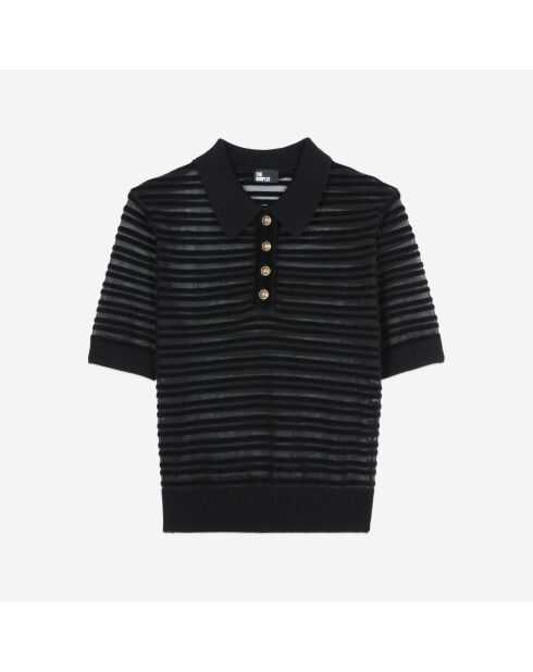 Polo en maille noire