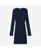 Robe courte en Laine mélangée bleu foncé